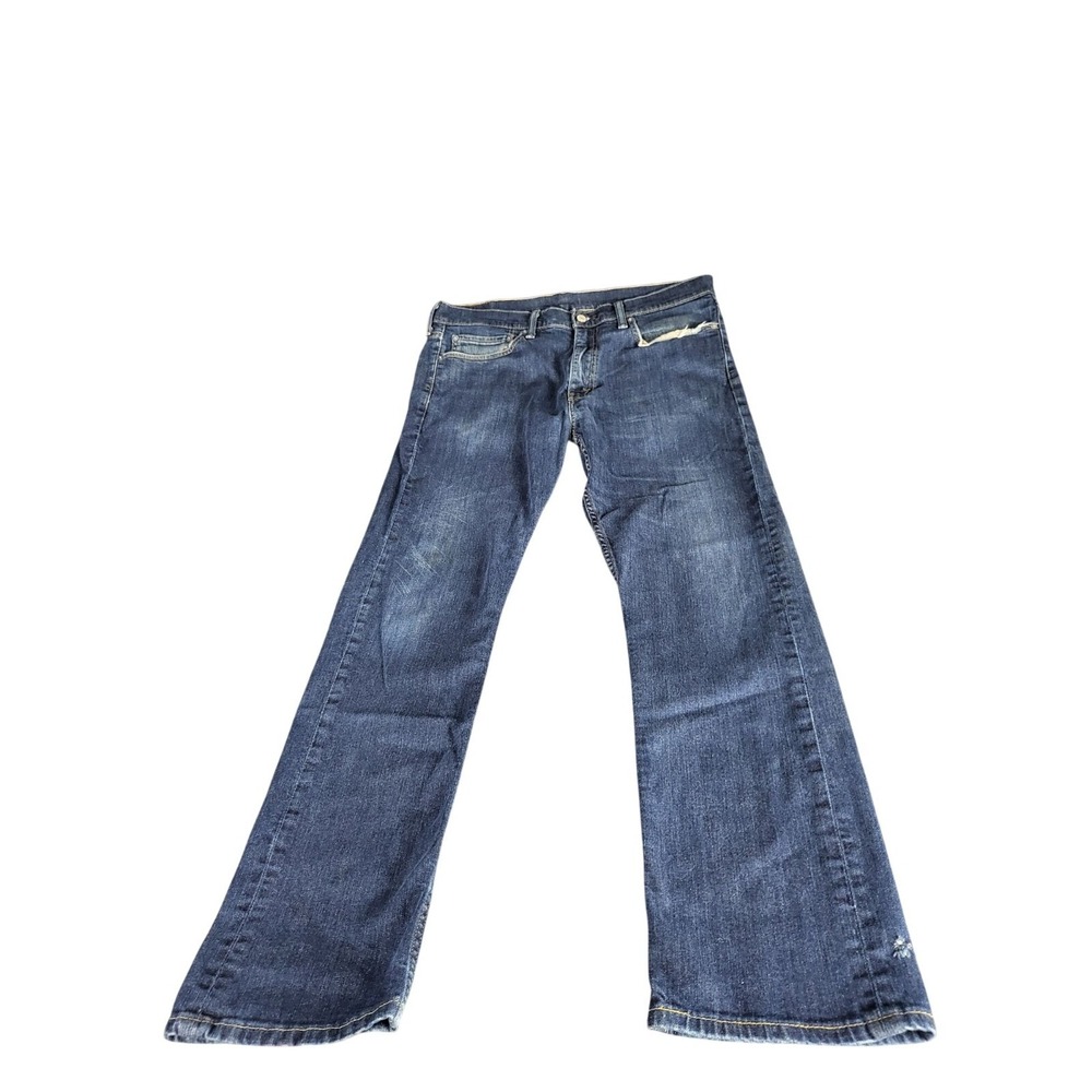 Levis 513 Mens‎ 34x32 Blank Tab Blue Denim Slim Straight Casual Workwear Jeans